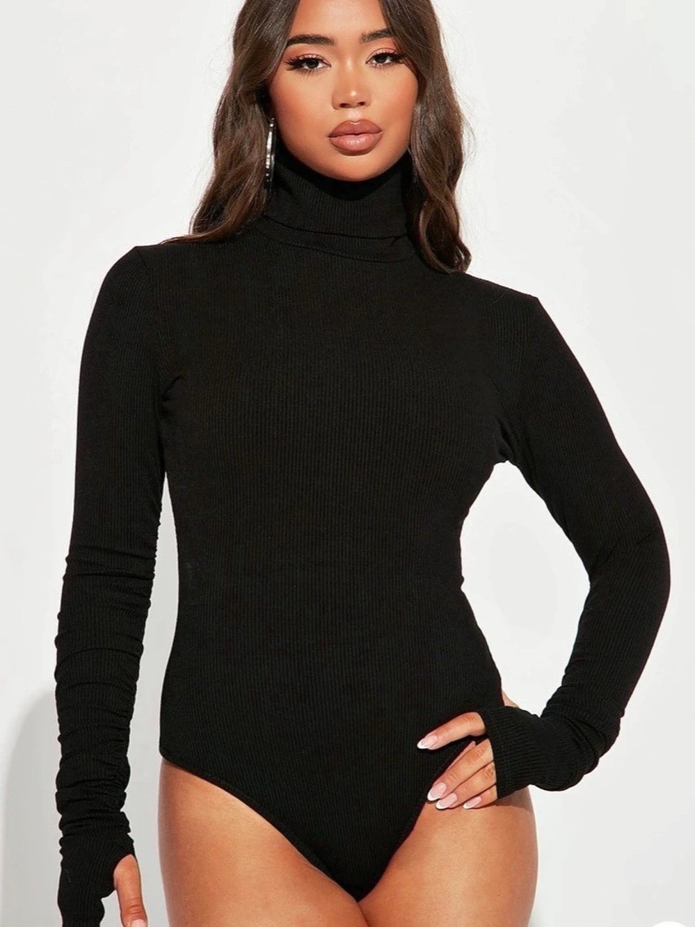 Fashion Nova Olivia Snatched Bodysuit Black